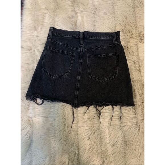Madewell Rigid Denim A-Line Mini Skirt (Black) 28 - Picture 3 of 8